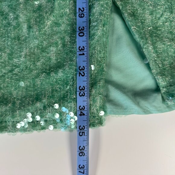 NWT Free People Poets Sequin Midi Sarong Skirt Mermaid green Size 8 - Picture 13 of 13